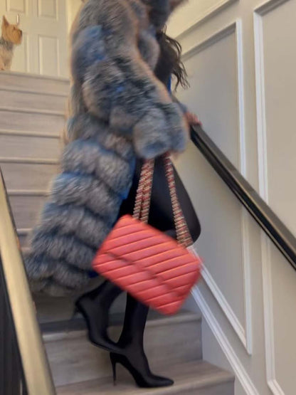 Fashion Detachable Faux Fur Long Coat fashgoods