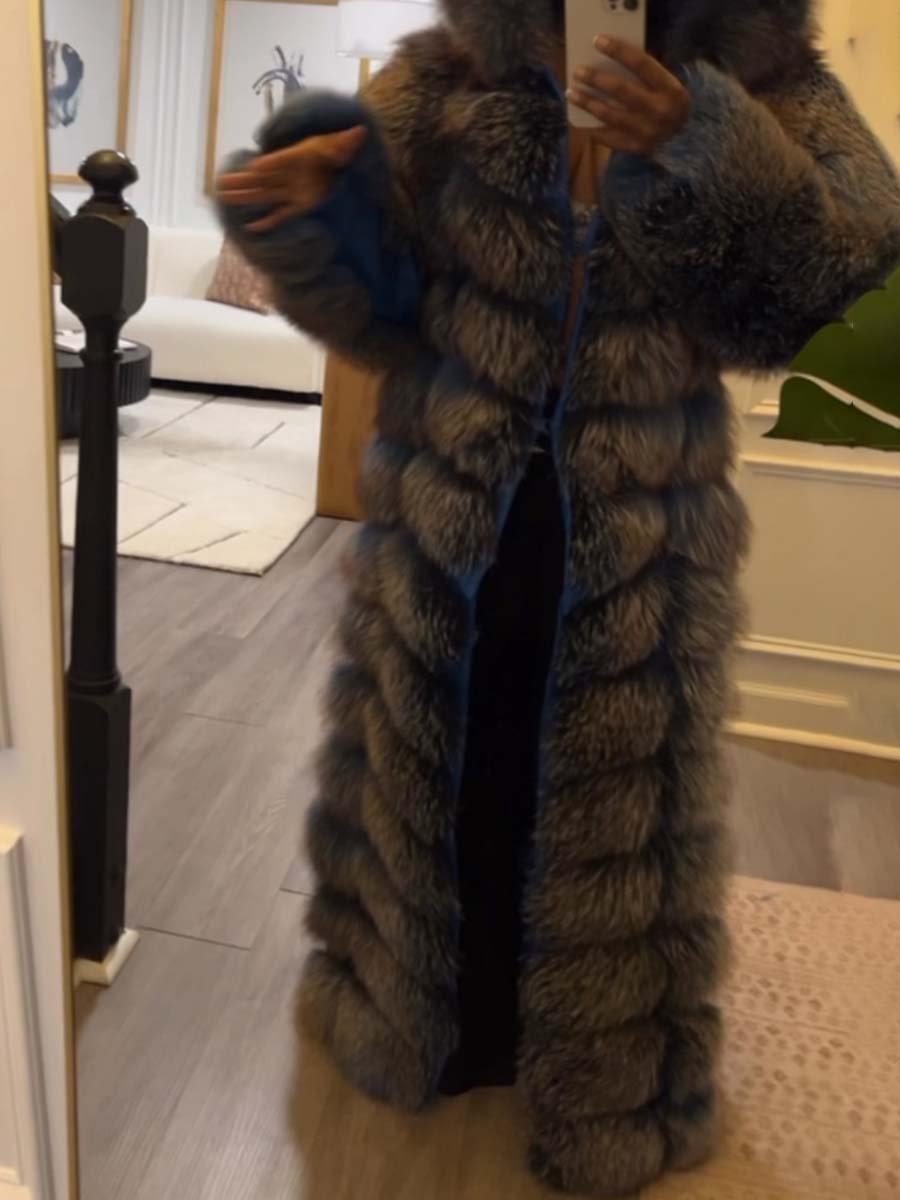 Fashion Detachable Faux Fur Long Coat fashgoods