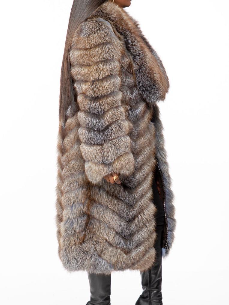 Fashion Faux Fox Fur Coat fashgoods