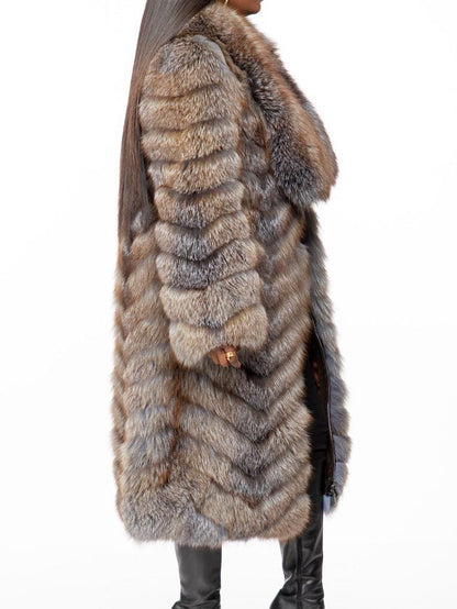 Fashion Faux Fox Fur Coat fashgoods