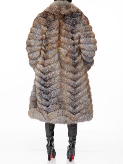Fashion Faux Fox Fur Coat fashgoods
