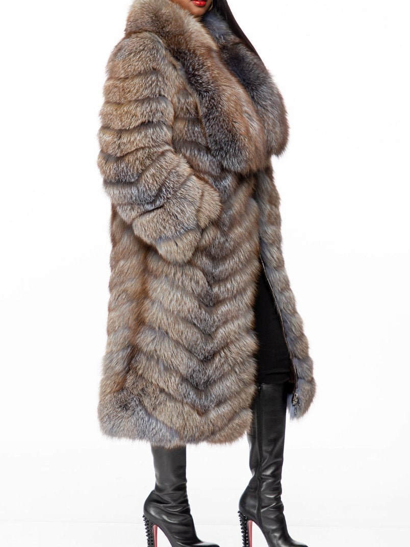 Fashion Faux Fox Fur Coat fashgoods