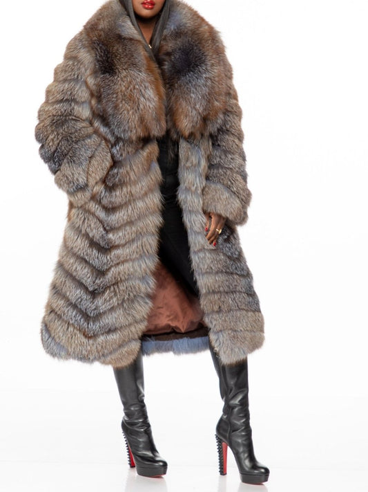 Fashion Faux Fox Fur Coat fashgoods