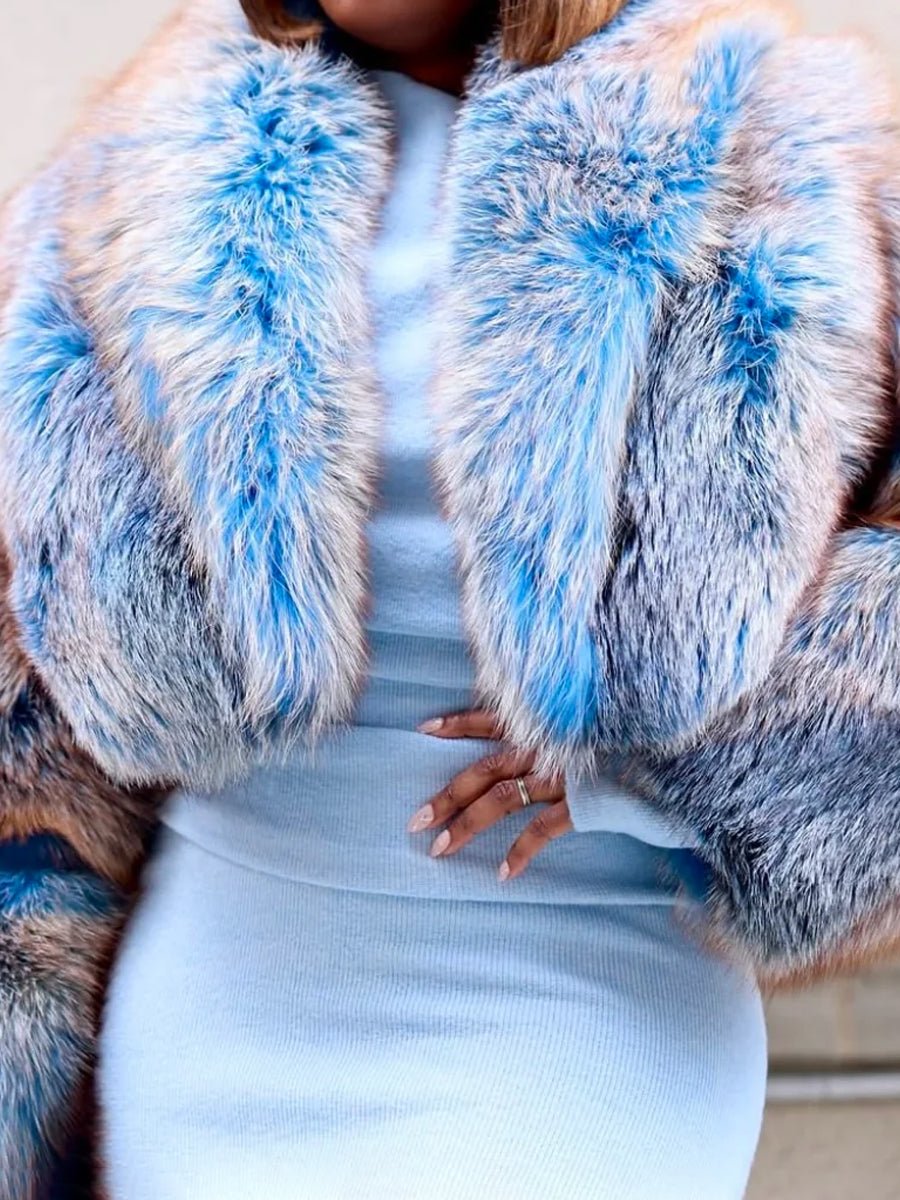 Fashion Faux Fur Cropped Coat fashgoods