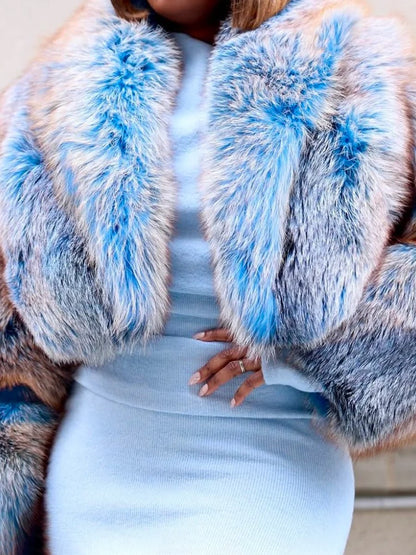 Fashion Faux Fur Cropped Coat fashgoods