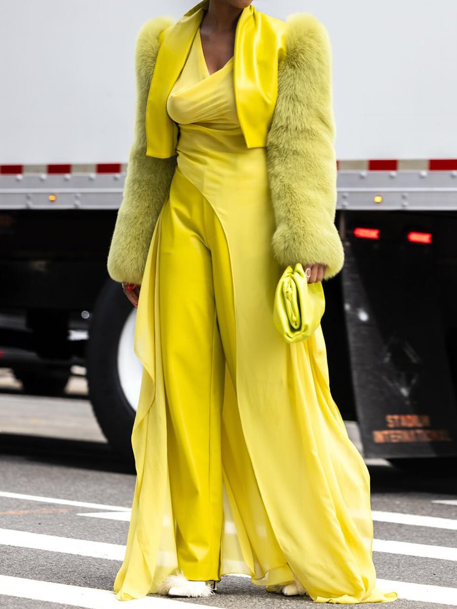 Fashion Faux Fur Patchwork Coat fashgoods