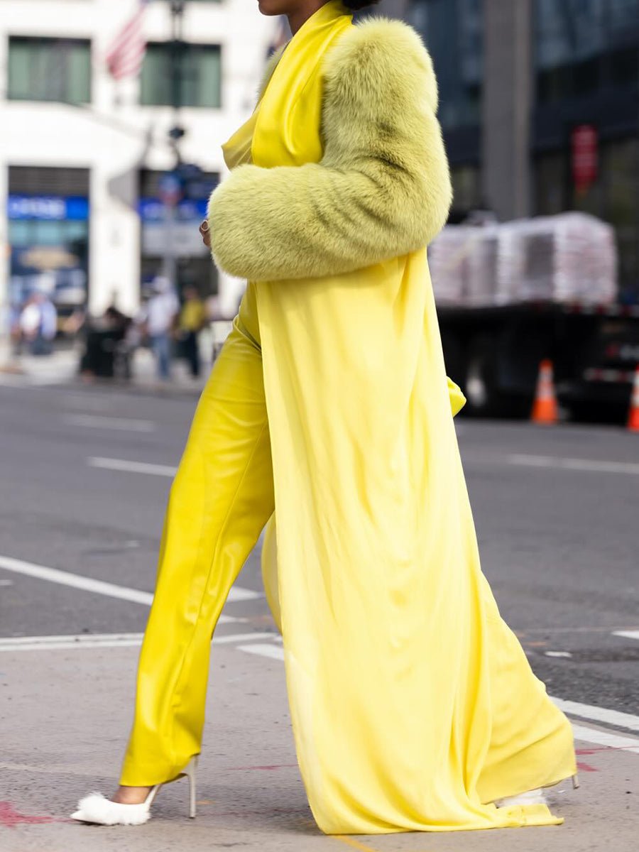 Fashion Faux Fur Patchwork Coat fashgoods