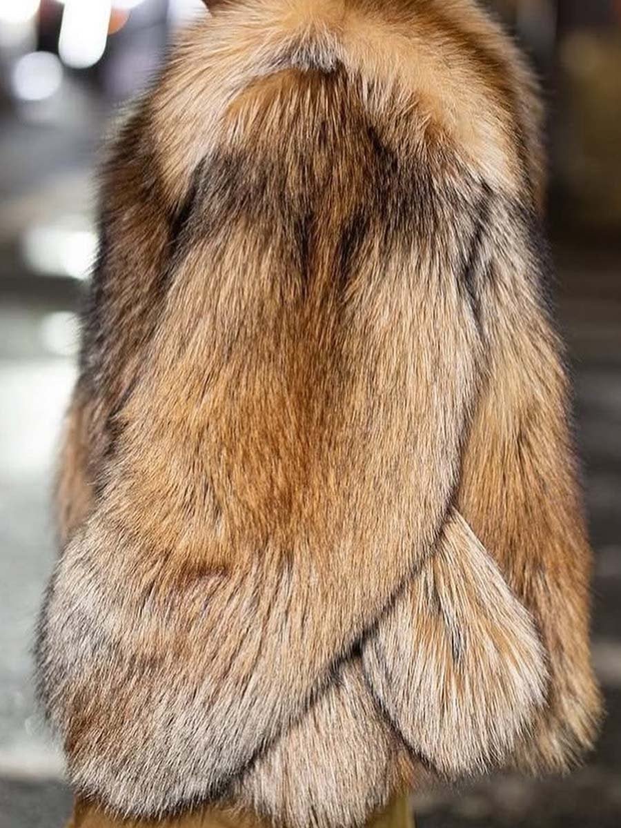 Fashion Long Sleeve Faux Fur Coat fashgoods