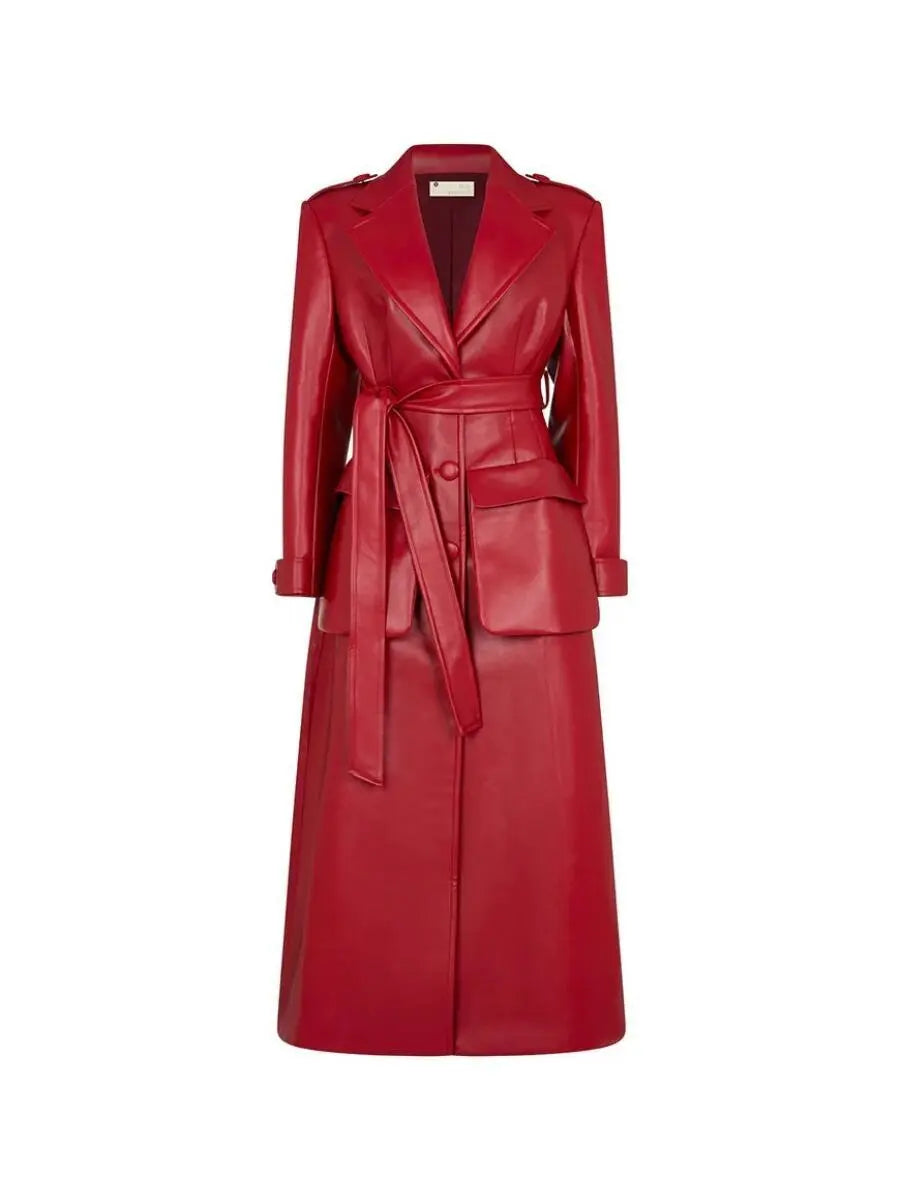 Faux Leather Windbreaker laseze