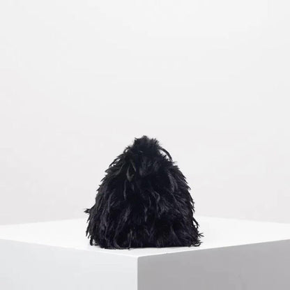 Feather Clutch Black laseze