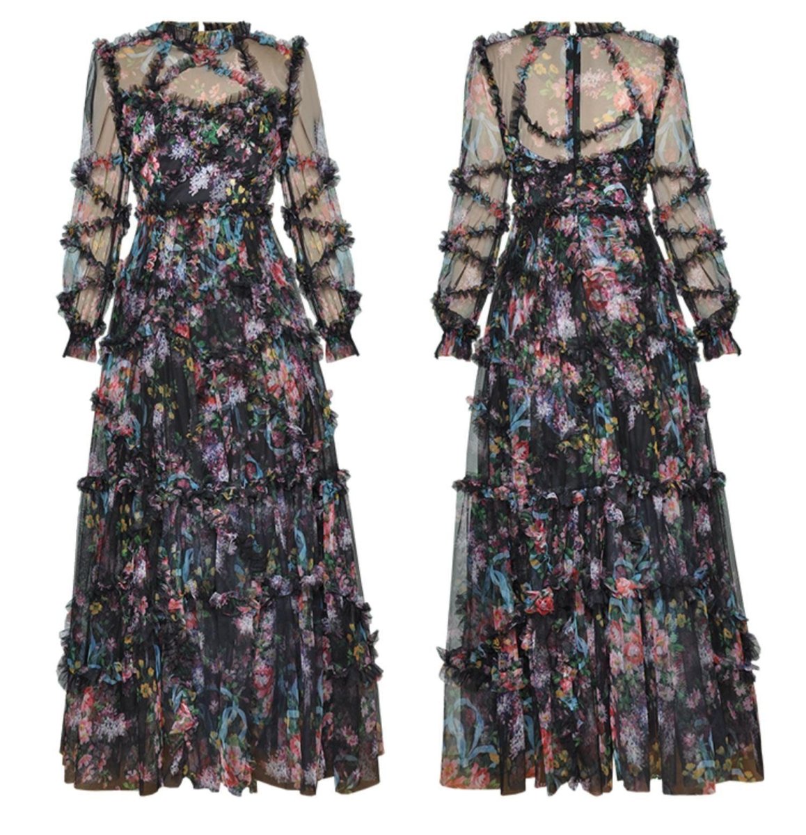 Floral Fantasy Dress - laseze