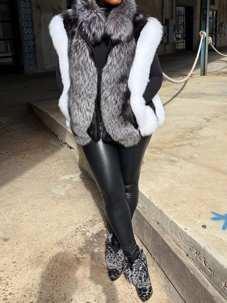 Fox Fur Coat Vest fashgoods