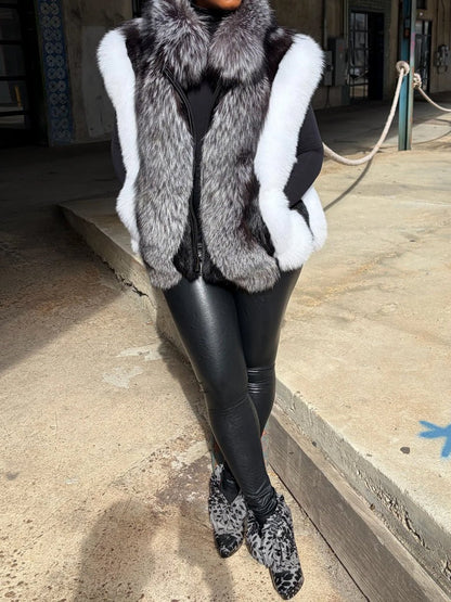 Fox Fur Coat Vest fashgoods