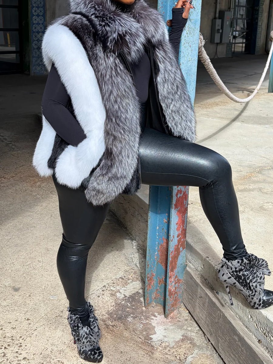 Fox Fur Coat Vest fashgoods