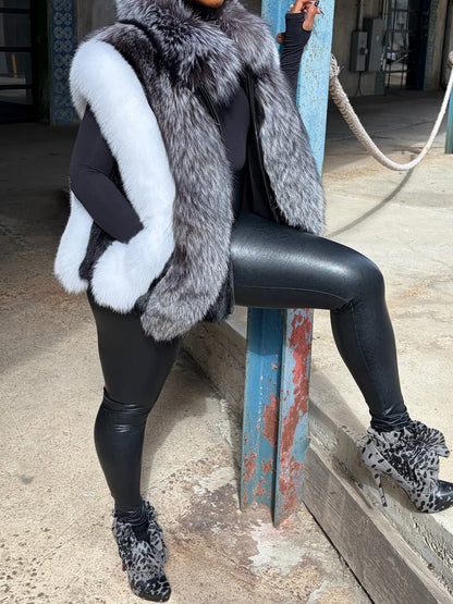 Fox Fur Coat Vest fashgoods
