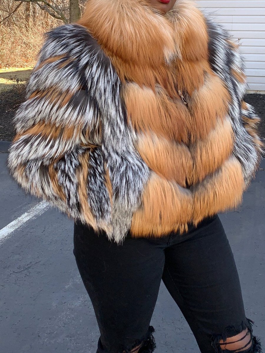 Fox Fur Patchwork Jacket fashgoods