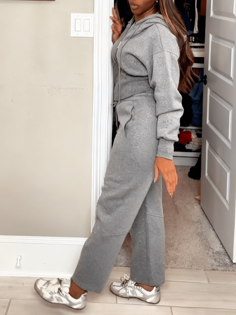 Gray Hoodie & Jogger Two - Piece Tracksuit - laseze