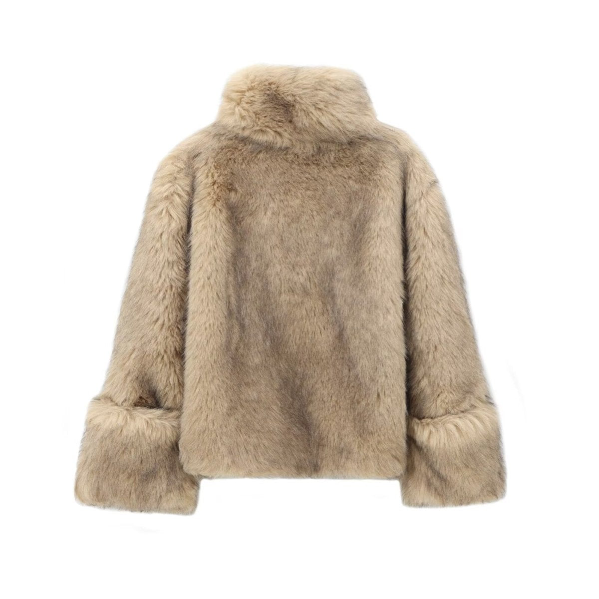 High Collar Gradient Faux Fur fashgoods