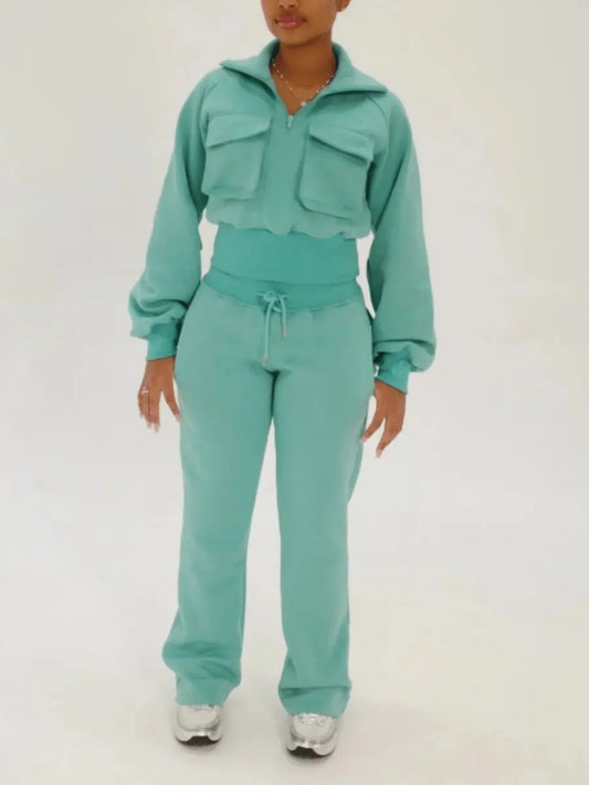 High Waist Sporty Pants Set laseze