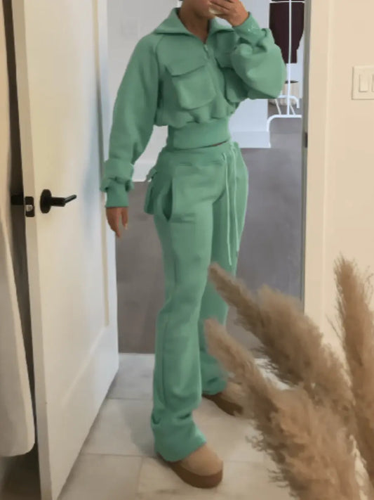 High Waist Sporty Pants Set laseze