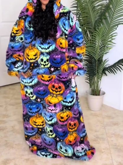 Hooded Plush Halloween Dress - laseze