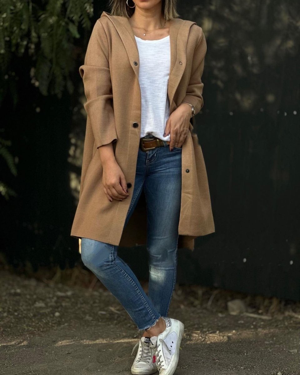 Hooded Pockets Knit Jacket - laseze