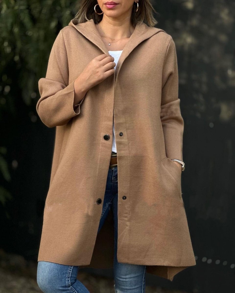 Hooded Pockets Knit Jacket - laseze