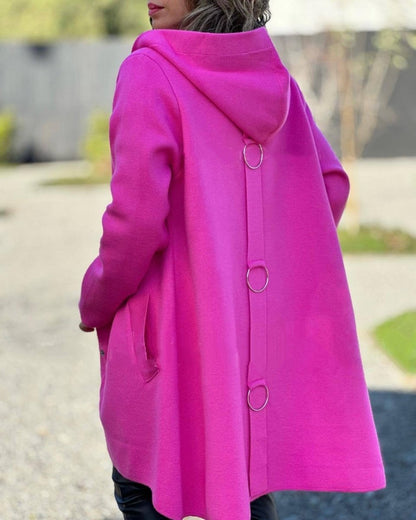 Hooded Pockets Knit Jacket - laseze