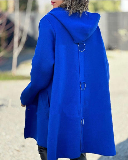 Hooded Pockets Knit Jacket - laseze