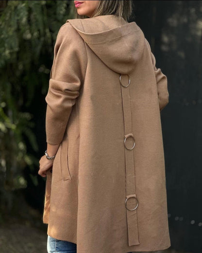 Hooded Pockets Knit Jacket - laseze