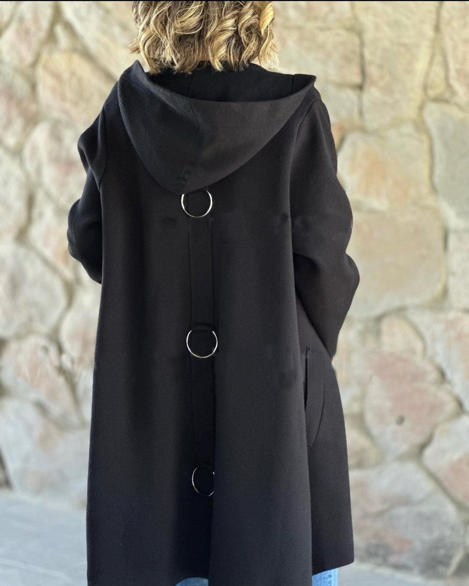 Hooded Pockets Knit Jacket - laseze