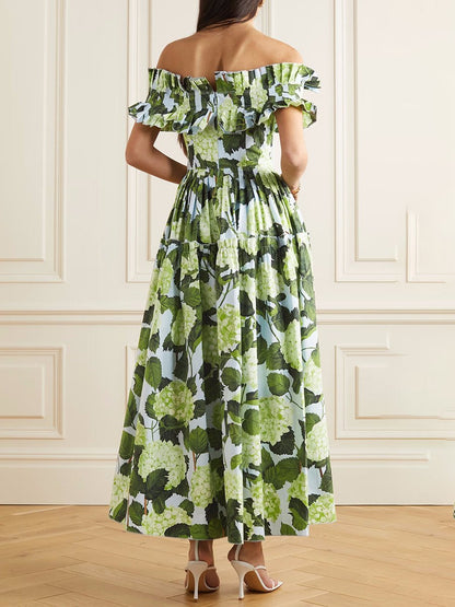 Hydrangea Print Dress - laseze