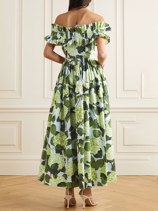 Hydrangea Print Dress - laseze