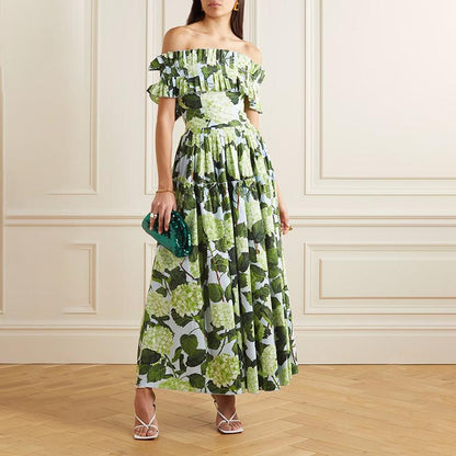 Hydrangea Print Dress - laseze