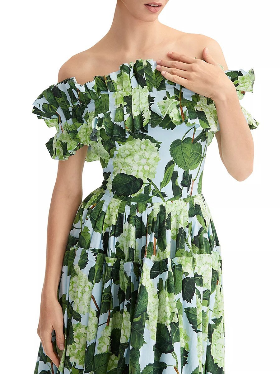Hydrangea Print Dress - laseze