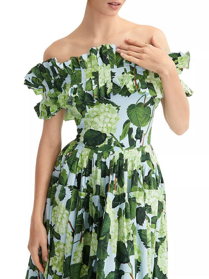 Hydrangea Print Dress - laseze