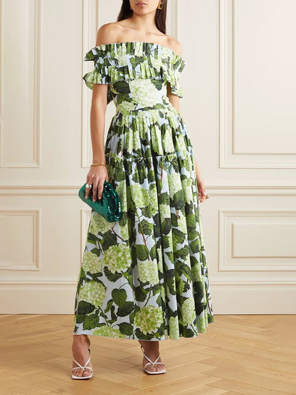 Hydrangea Print Dress - laseze