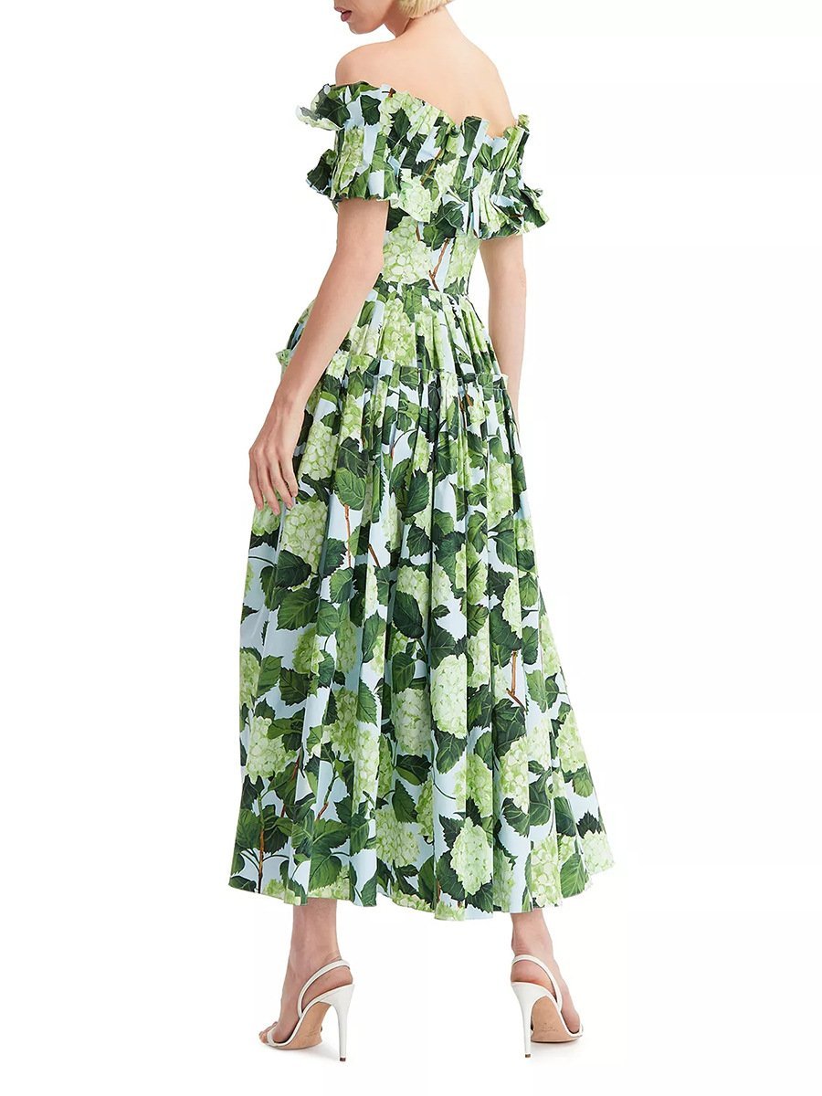 Hydrangea Print Dress - laseze
