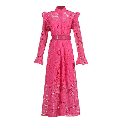 Lace Butterfly Sleeve Midi Dress - laseze