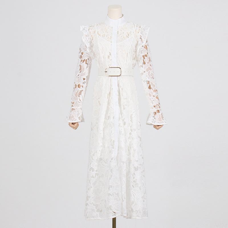 Lace Butterfly Sleeve Midi Dress - laseze