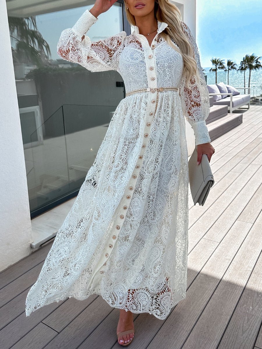 Lace Lace - Up Shirt Dress - laseze