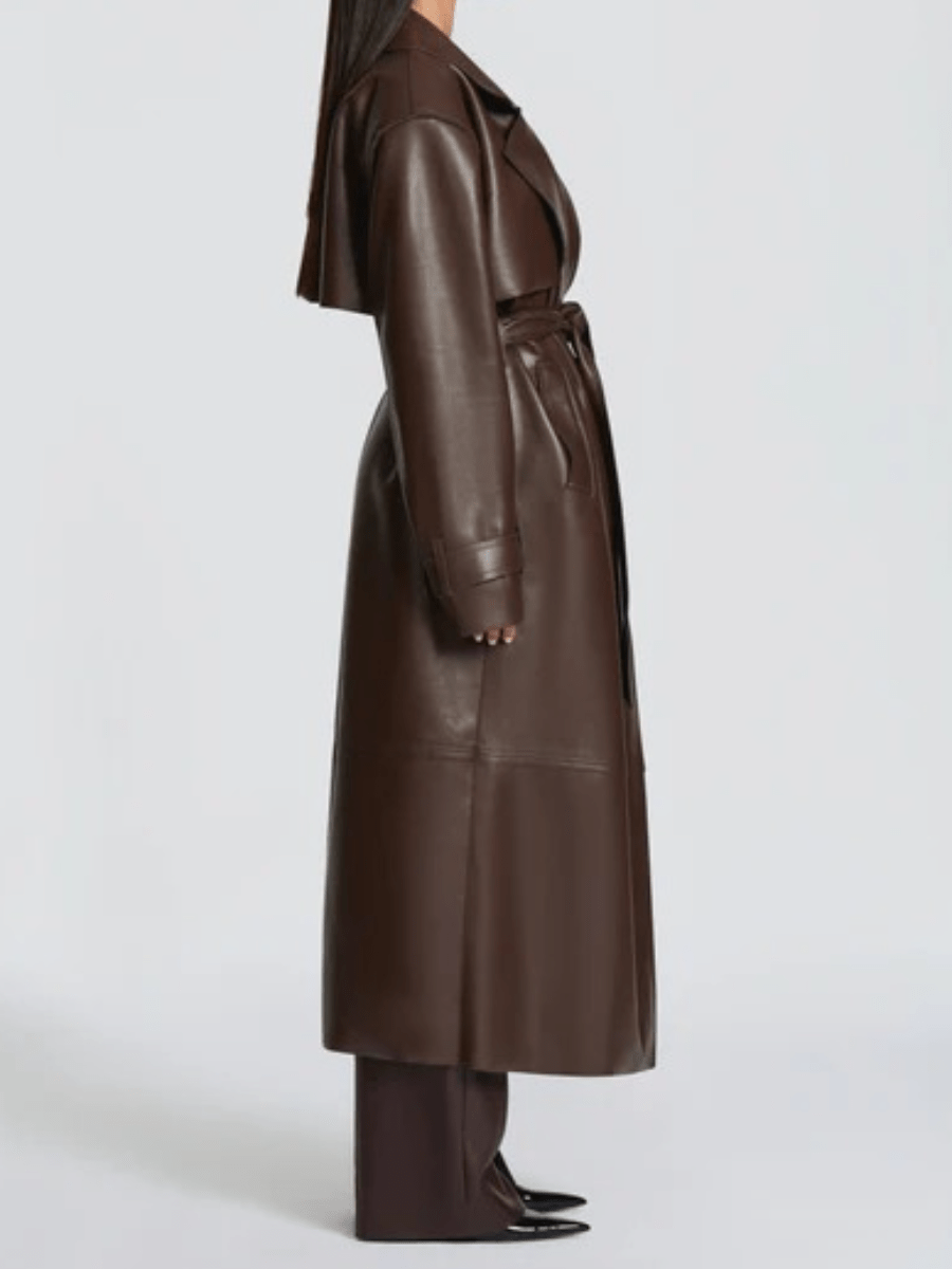Leather Trench Coat laseze
