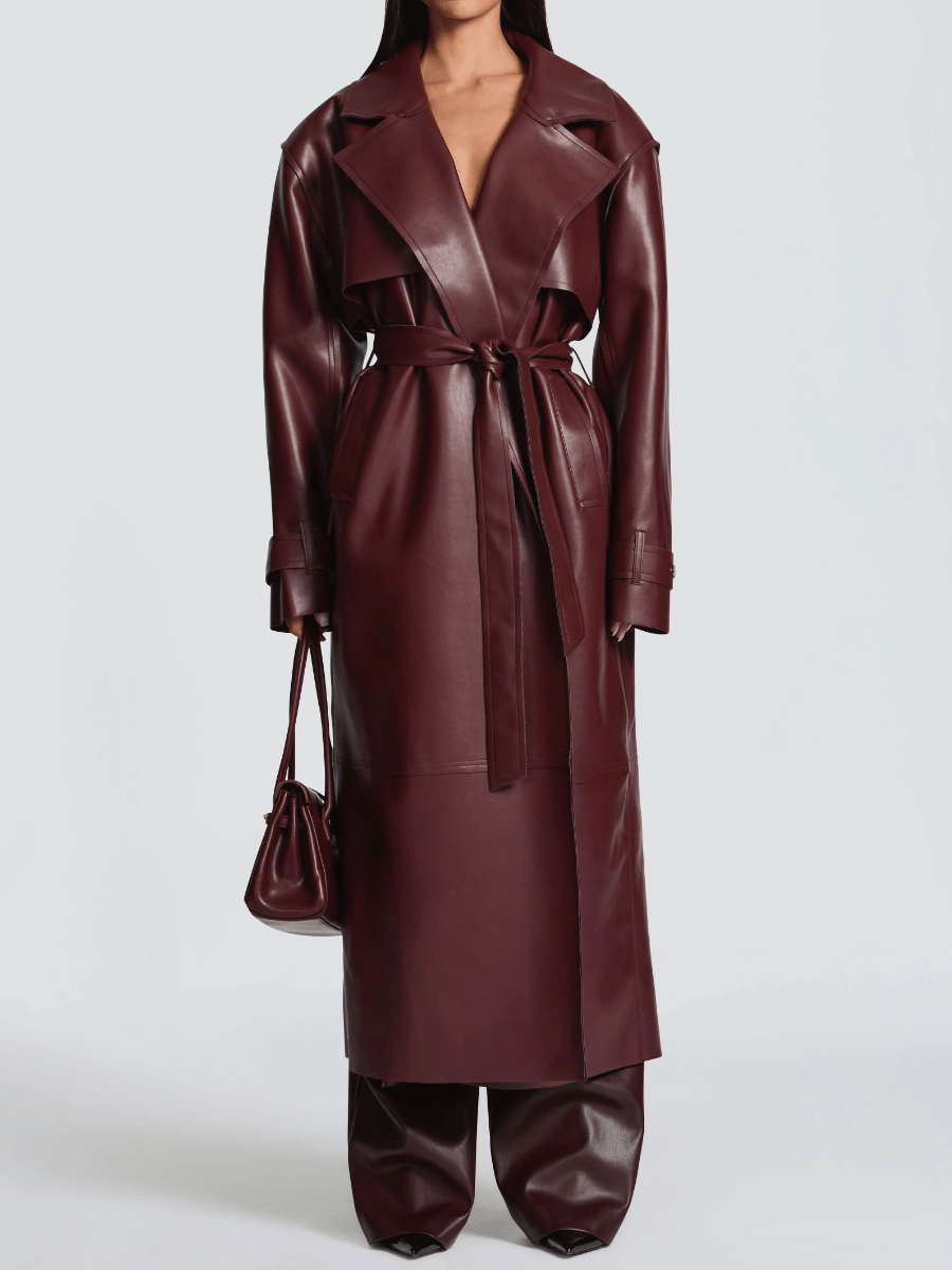 Leather Trench Coat laseze