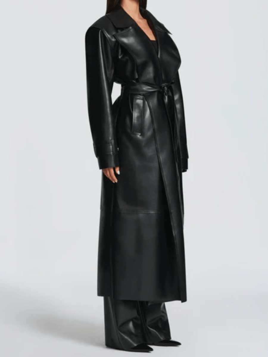 Leather Trench Coat laseze