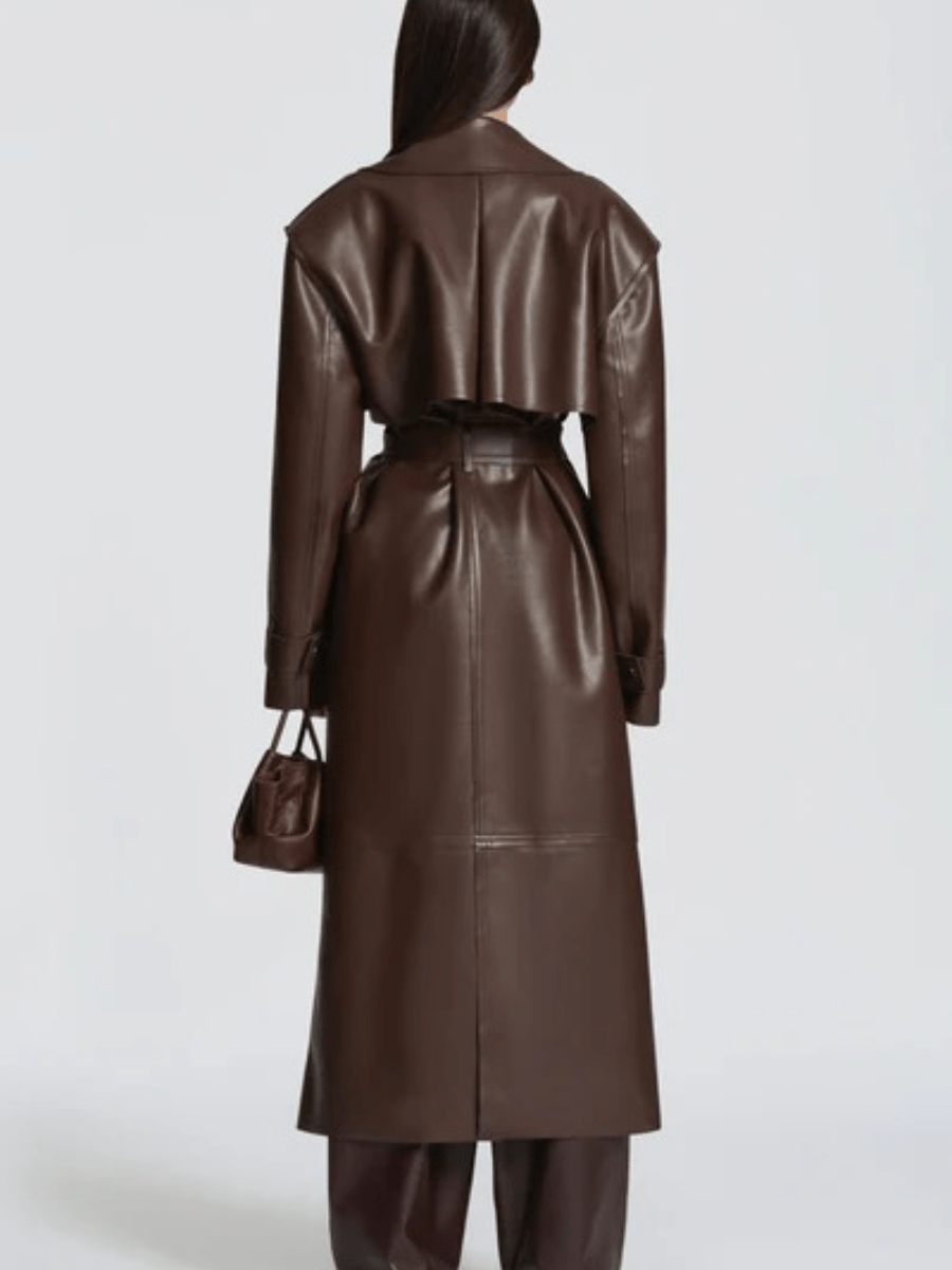 Leather Trench Coat laseze