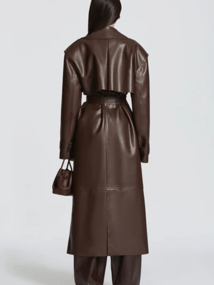 Leather Trench Coat laseze