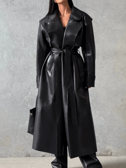 Leather Trench Coat laseze