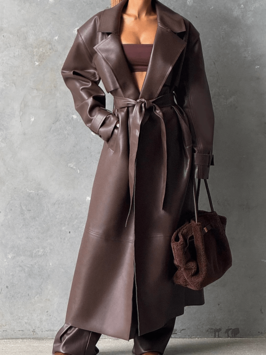 Leather Trench Coat laseze