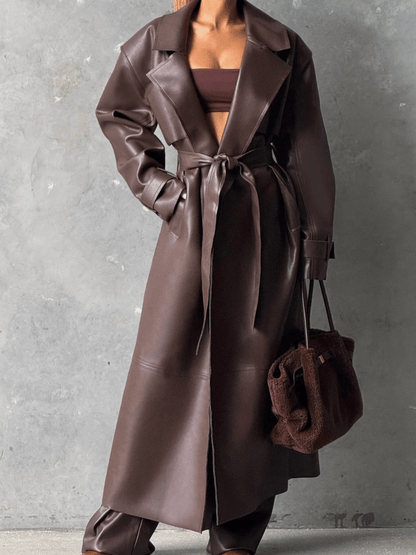 Leather Trench Coat laseze