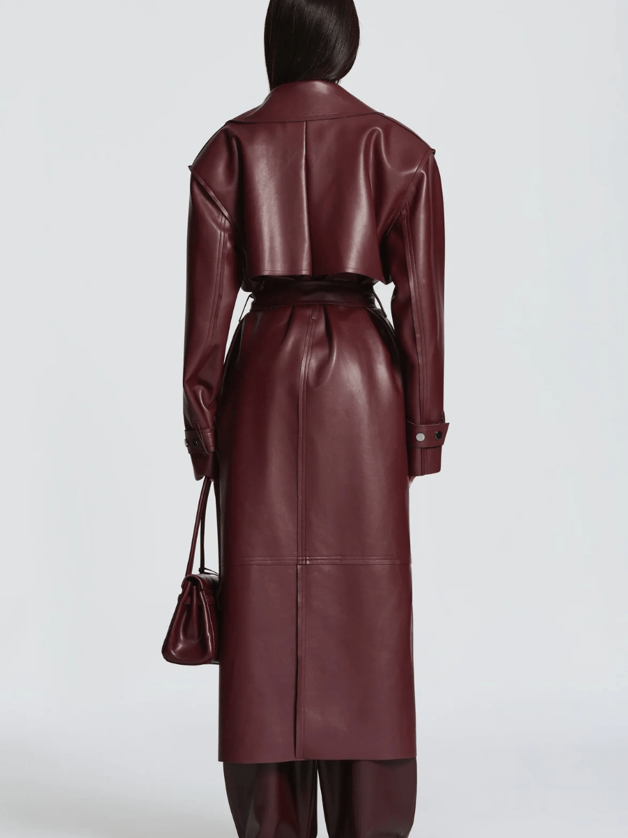 Leather Trench Coat laseze